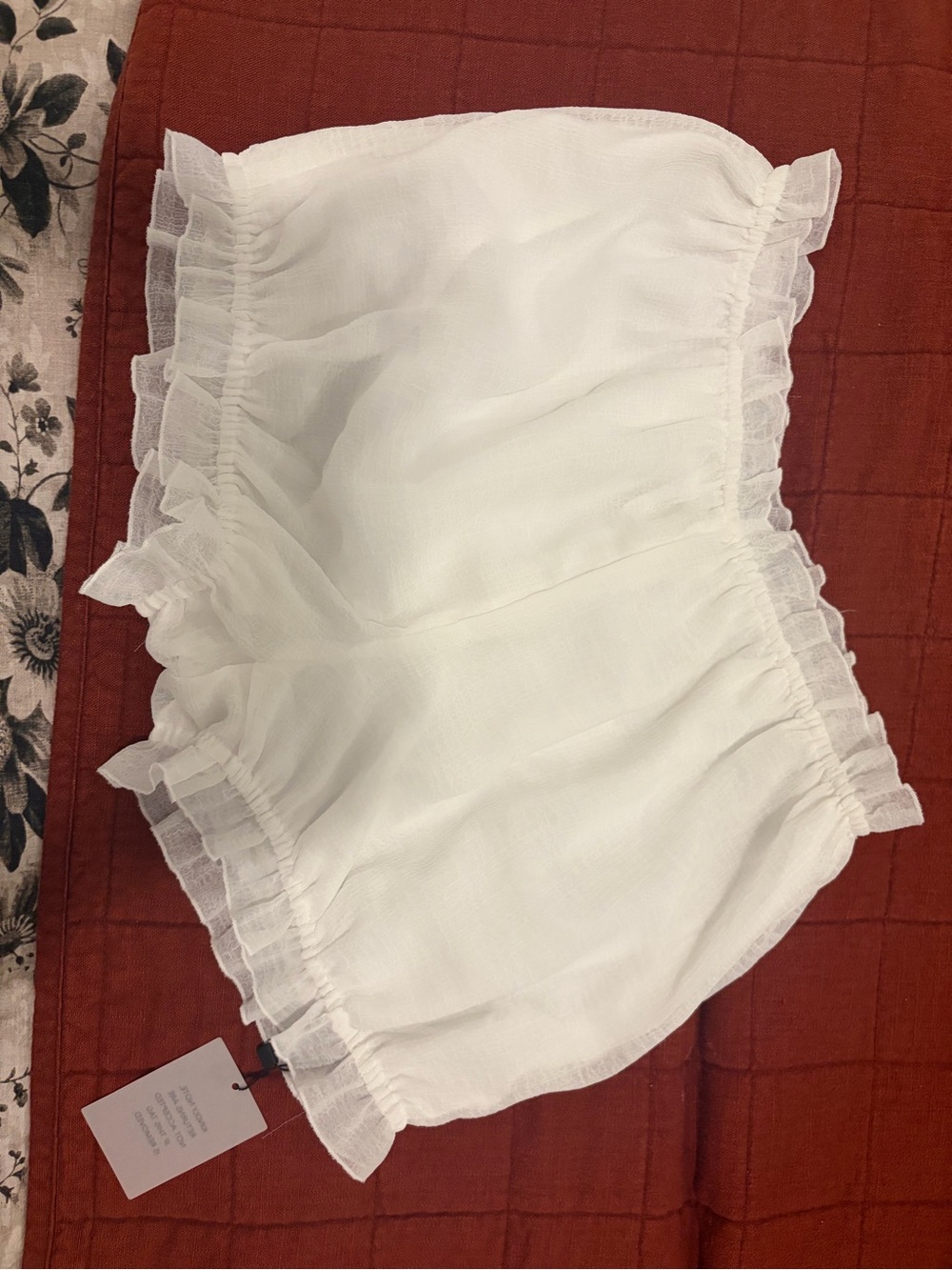 High-Waist White Ruffle Women's Shorts